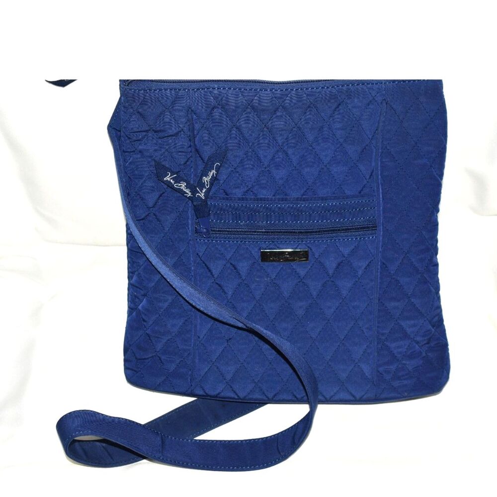 Vera Bradley Navy Blue Quilted Cloth Hipster Crossbody/Shoulder Trendy Purse